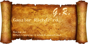 Gaszler Richárd névjegykártya